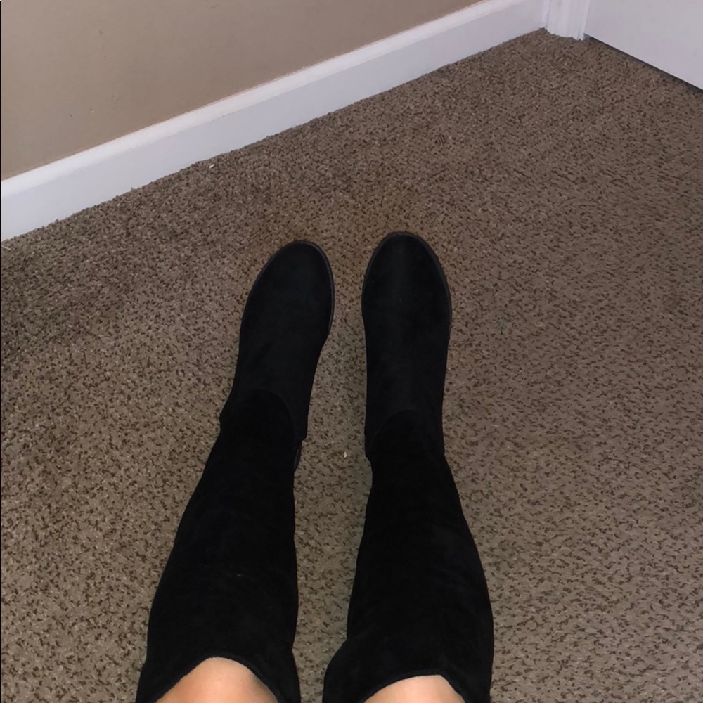 Black, knee high boots